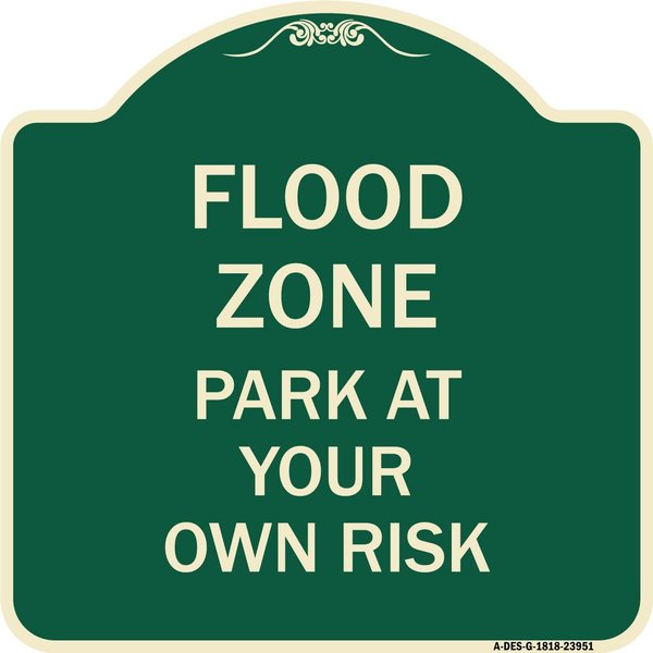 Signmission Designer Series Sign-Flood Zone, Green & Tan Heavy-Gauge Aluminum Sign, 18" x 18", G-1818-23951 A-DES-G-1818-23951